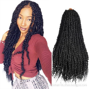 Wholesale 24inch Long Ombre Prelooped Passion Twis Crochet Braid Hair Water Wave Passion Twist Synthetic Braiding Hair Extension